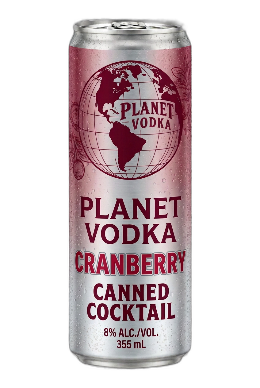 Planet Vodka Cranberry can